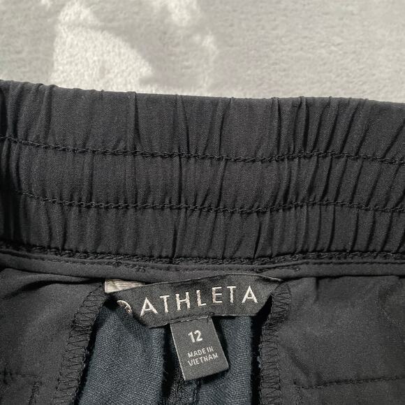 Athleta Beachside Bali Linen Short Women 12 Casual Vacation Resort Stretch Waist - Picture 3 of 9